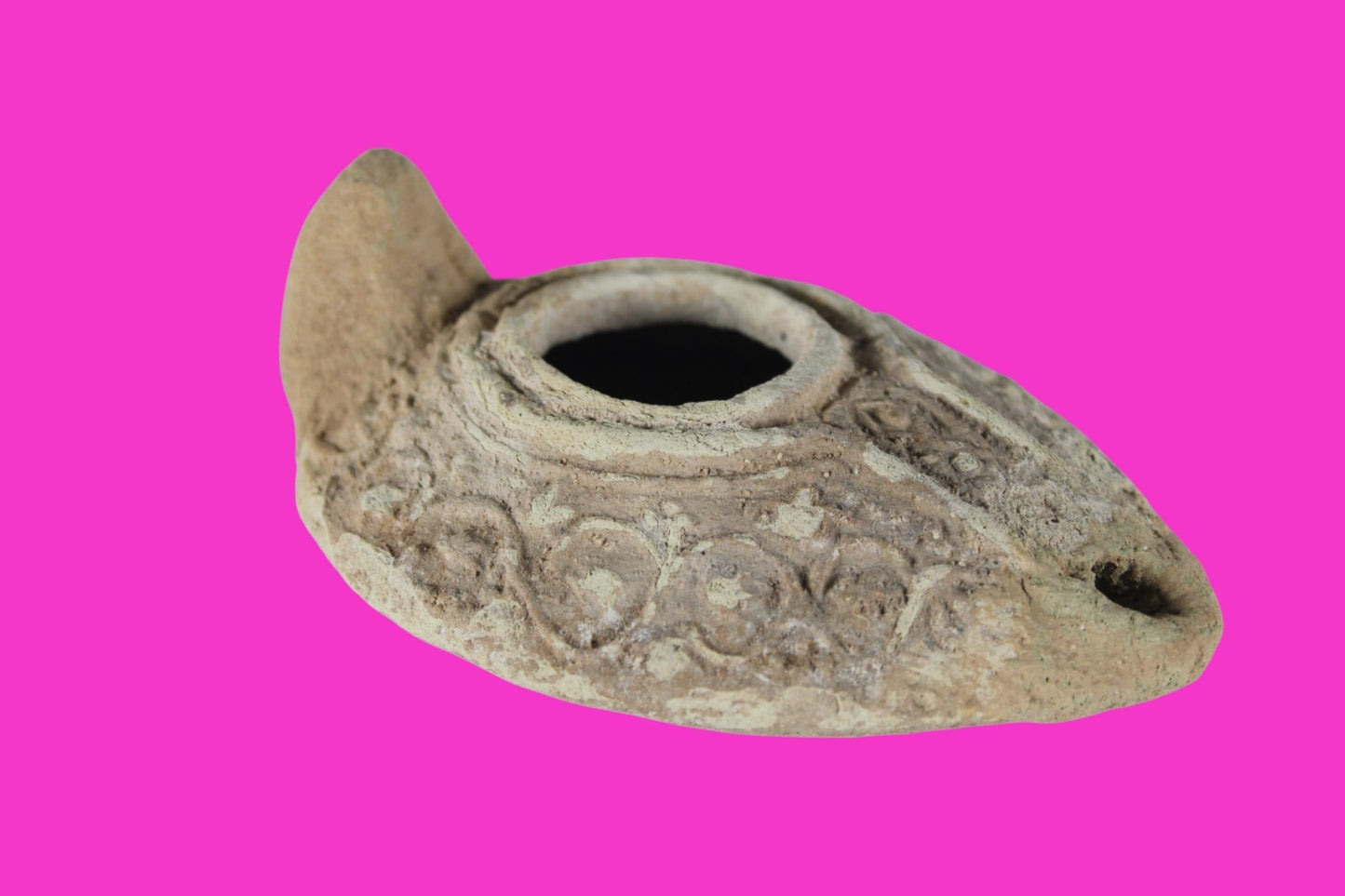 Holy Land Oil Lamp Ancient Artifact Time of the Christians 313-636 AD COA 219
