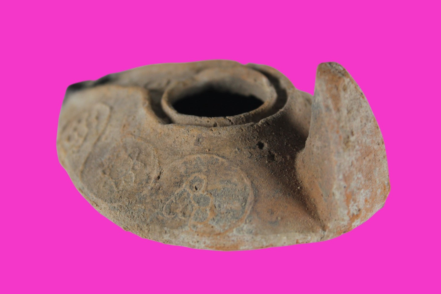 Holy Land Oil Lamp Ancient Artifact Time of the Christians 313-636 AD COA 181