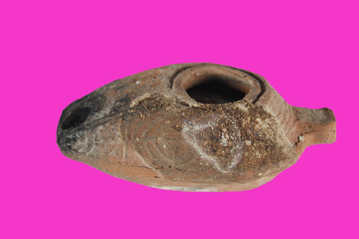 Holy Land Oil Lamp Ancient Artifact Time of the Christians 313-636 AD COA 214