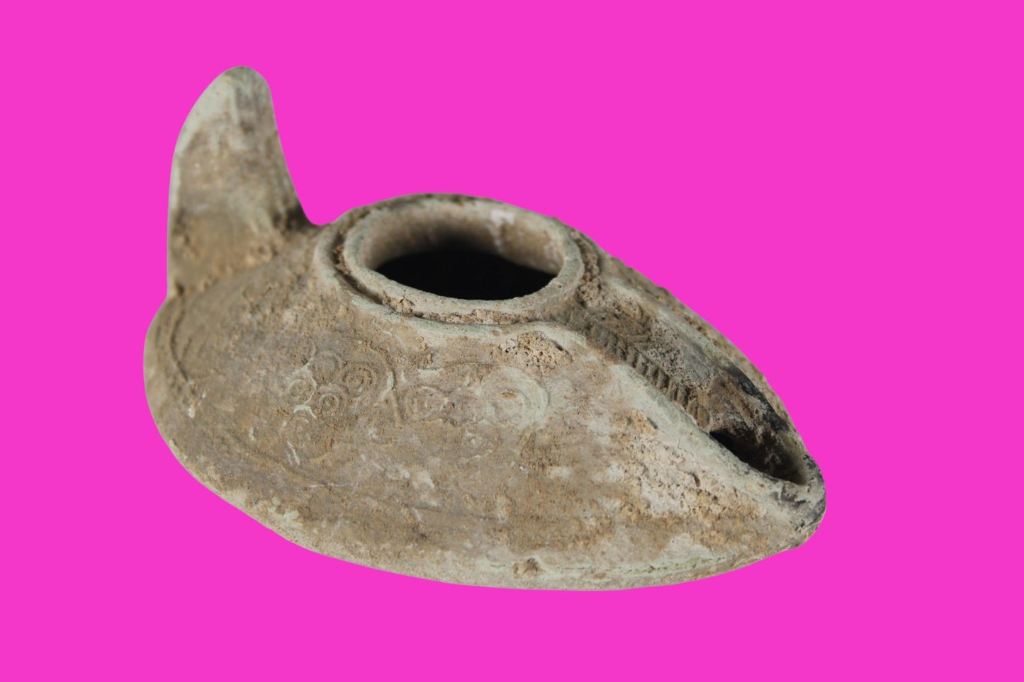 Holy Land Oil Lamp Ancient Artifact Time of the Christians 313-636 AD COA 218