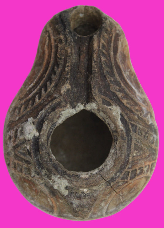 Holy Land Oil Lamp Ancient Artifact Time of the Christians 313-636 AD COA 171